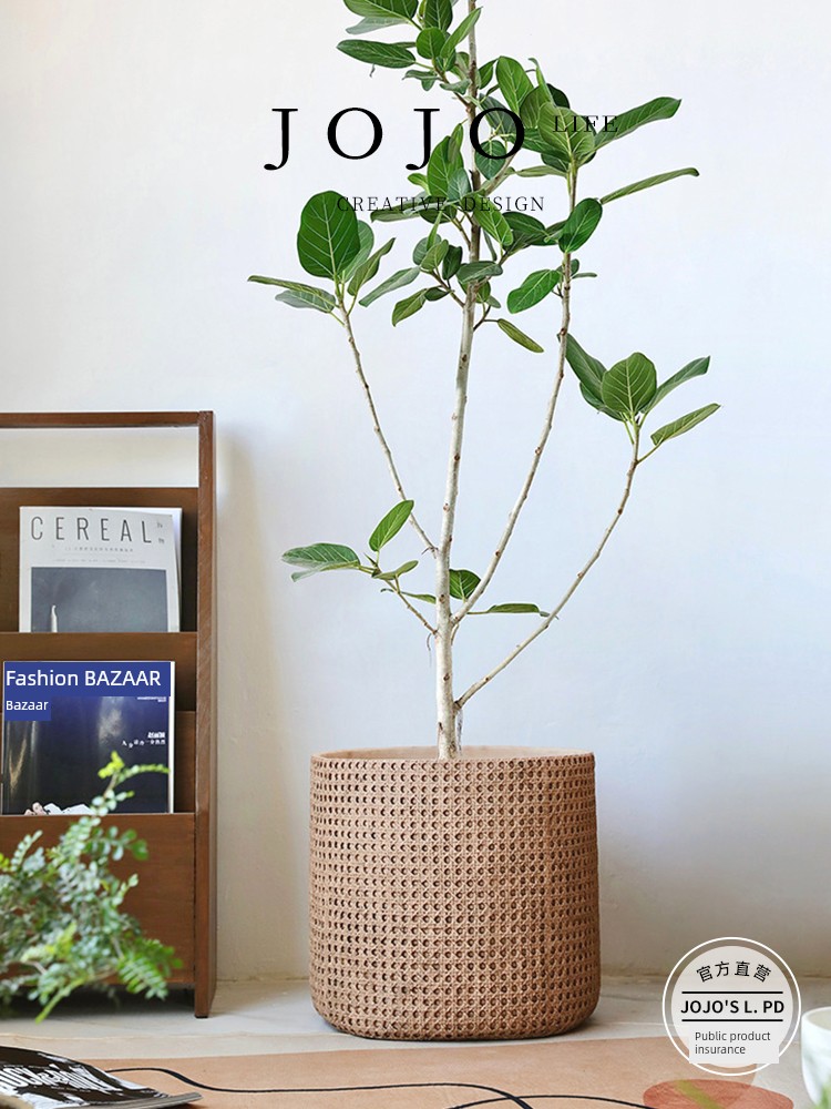 Jojo's L. Pd. Inflow Large Diameter Scandinavian Retro Knitted Basket Cement Concrete Flowerpot | Inflow