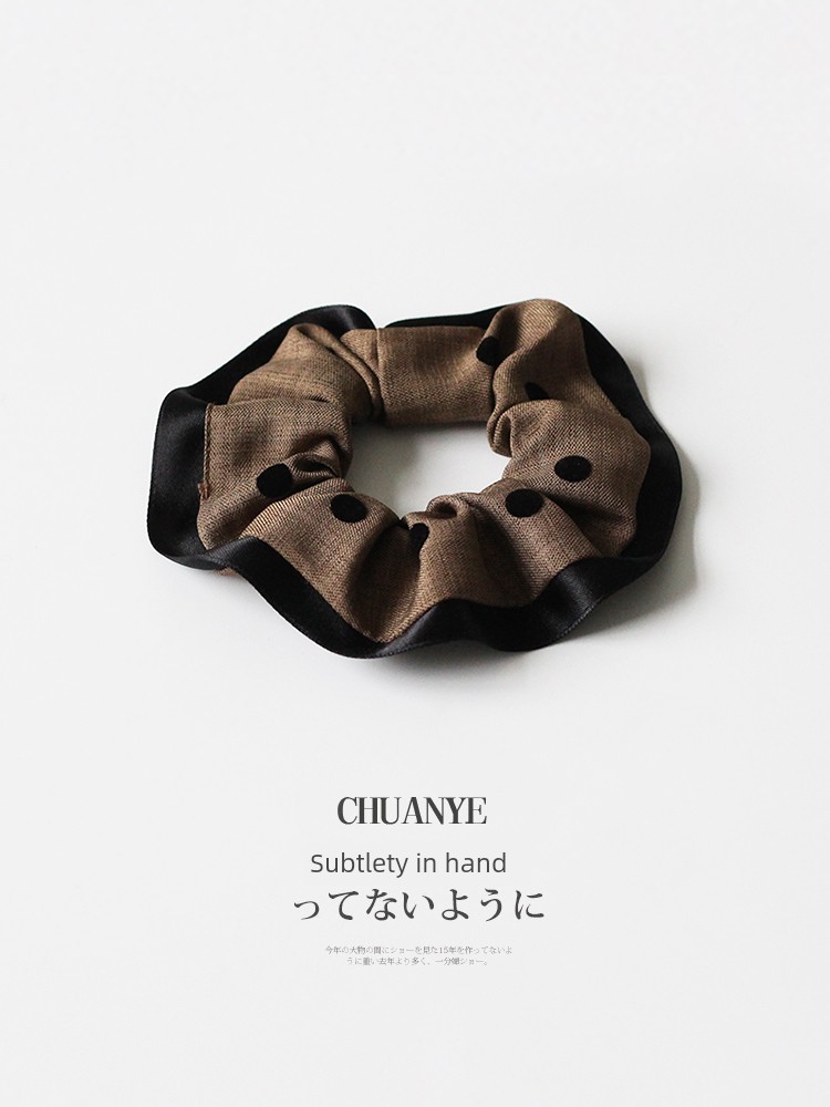 Kawano Polka Dot Large Intestine Hair Band Female New Arrival Classy Retro Hair Rope Hair Elastic Band High Elasticity Ponytail Hair String