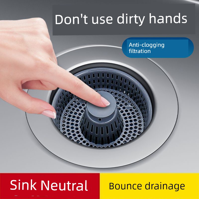 Kitchen Vegetable Basin Drain Cap Sink Water Tank Drainer Plug Accessories Deodorizing Filter Bounce Core Strainer Handy Gadget