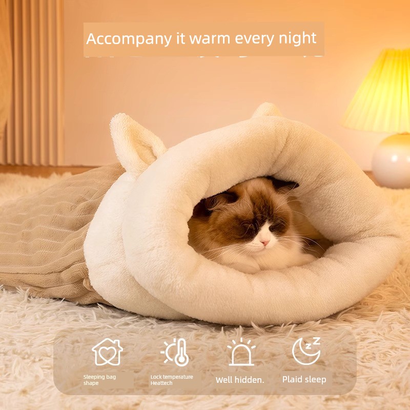 [Bee Surprise Club] Cat Sleeping Bag Cat Nest Winter Heattech Closed Sense of Security Cat Winter Pet Bed