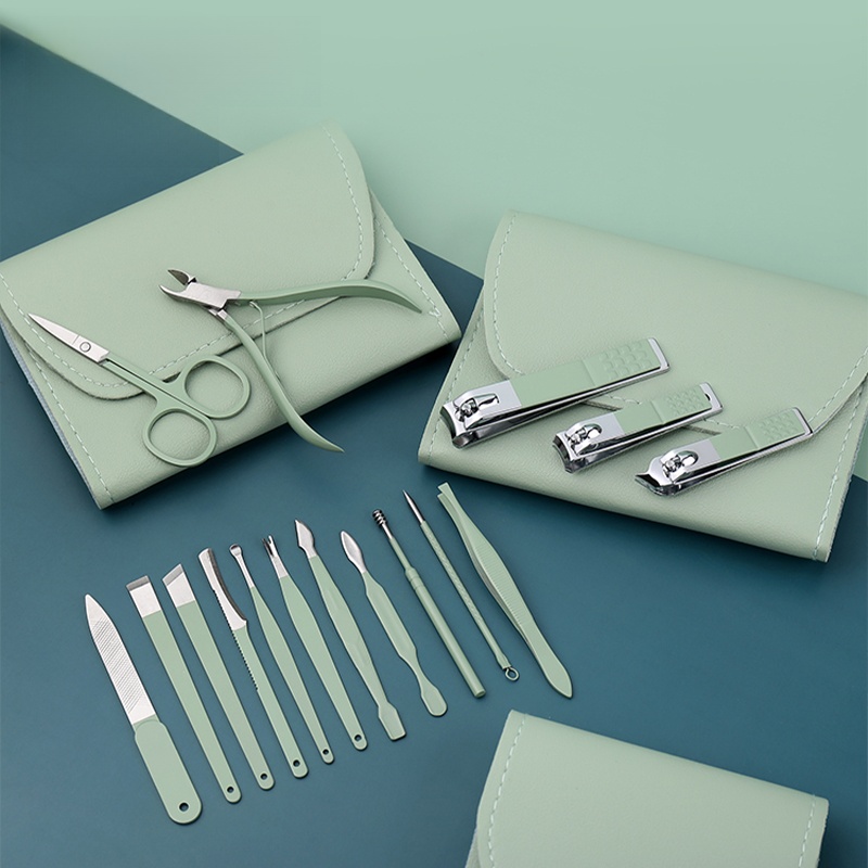 Houya12 Set Men and Women Fingernail Maintenance Kit Nail Scissor Set Classy Nail Clippers For Home Jiagou Bent Nose Plier