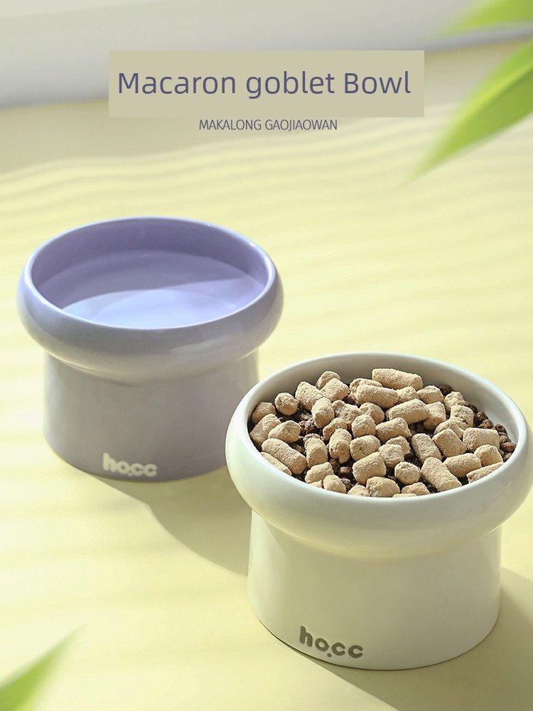 Ceramic Food Basin Large Diameter High Leg Cat Bowl