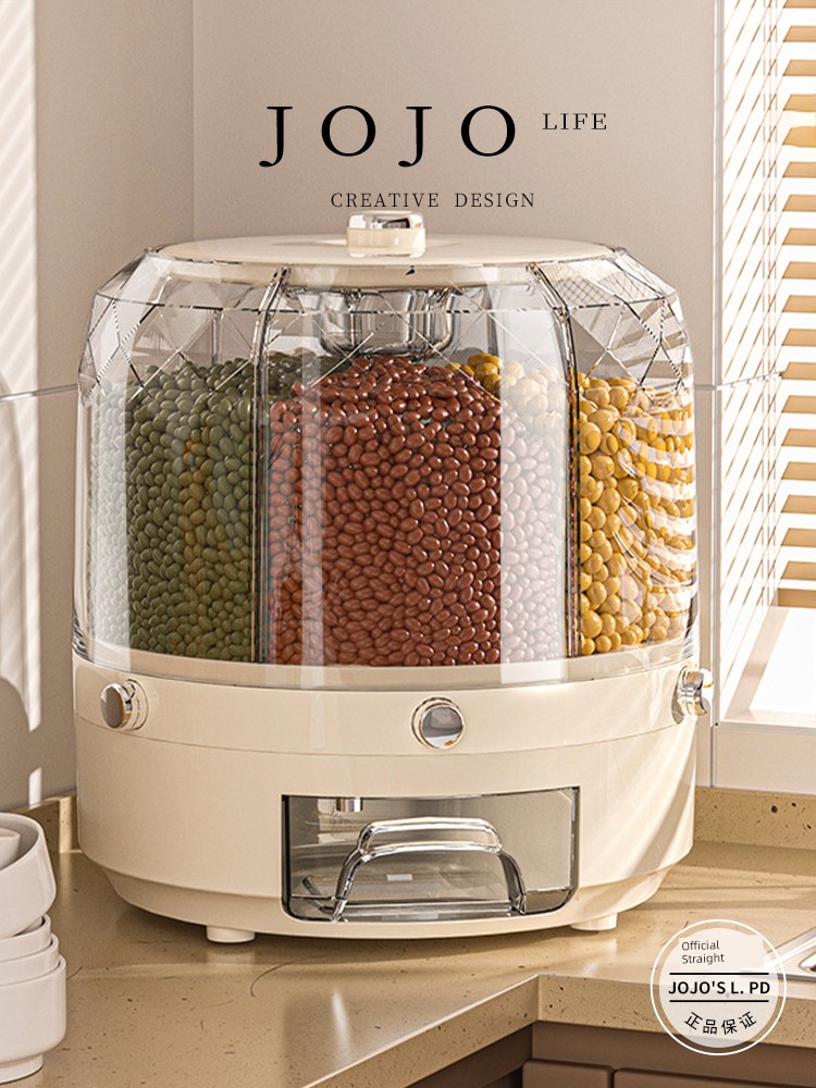 Jojo's L. Pd. Mr. Grocery. Cereals Storage Box Rotatable Rice Bucket Insect-Proof | Win-Win