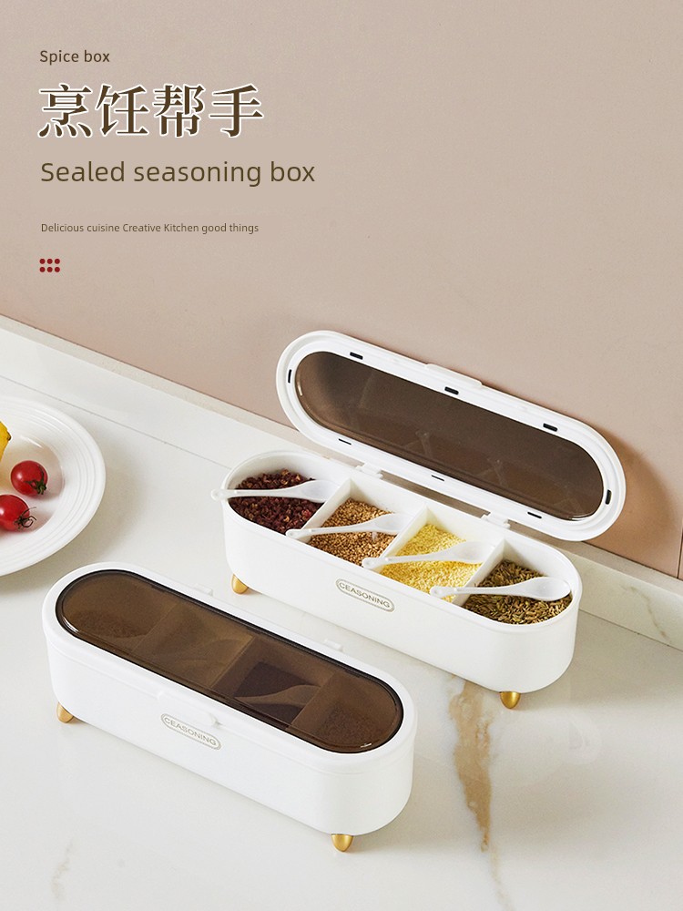 Seasoning Box Kitchen For Home Classy Seasoning Product Bottle Combination Suit Integrated Multi-Grid Salt Jar MSG and Seasoning Storage Box