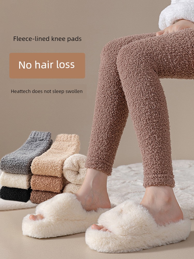 Knee Socks Children's Coral Fleece Autumn and Winter Leg Guard Warm and Slimming Leg Warmer Kneecap Spring & Fall Confinement Stockings