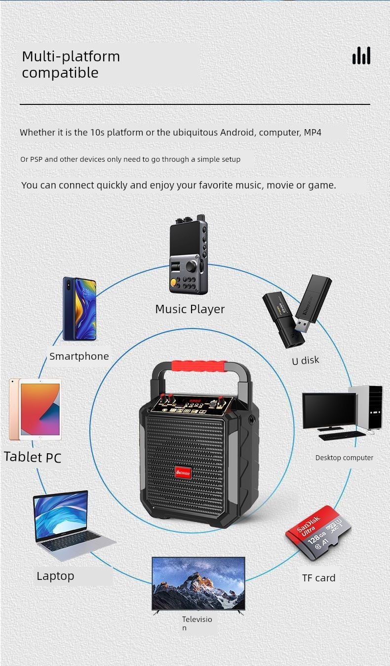 Chigo Portable Bluetooth Karaoke Speaker - Extra Bass