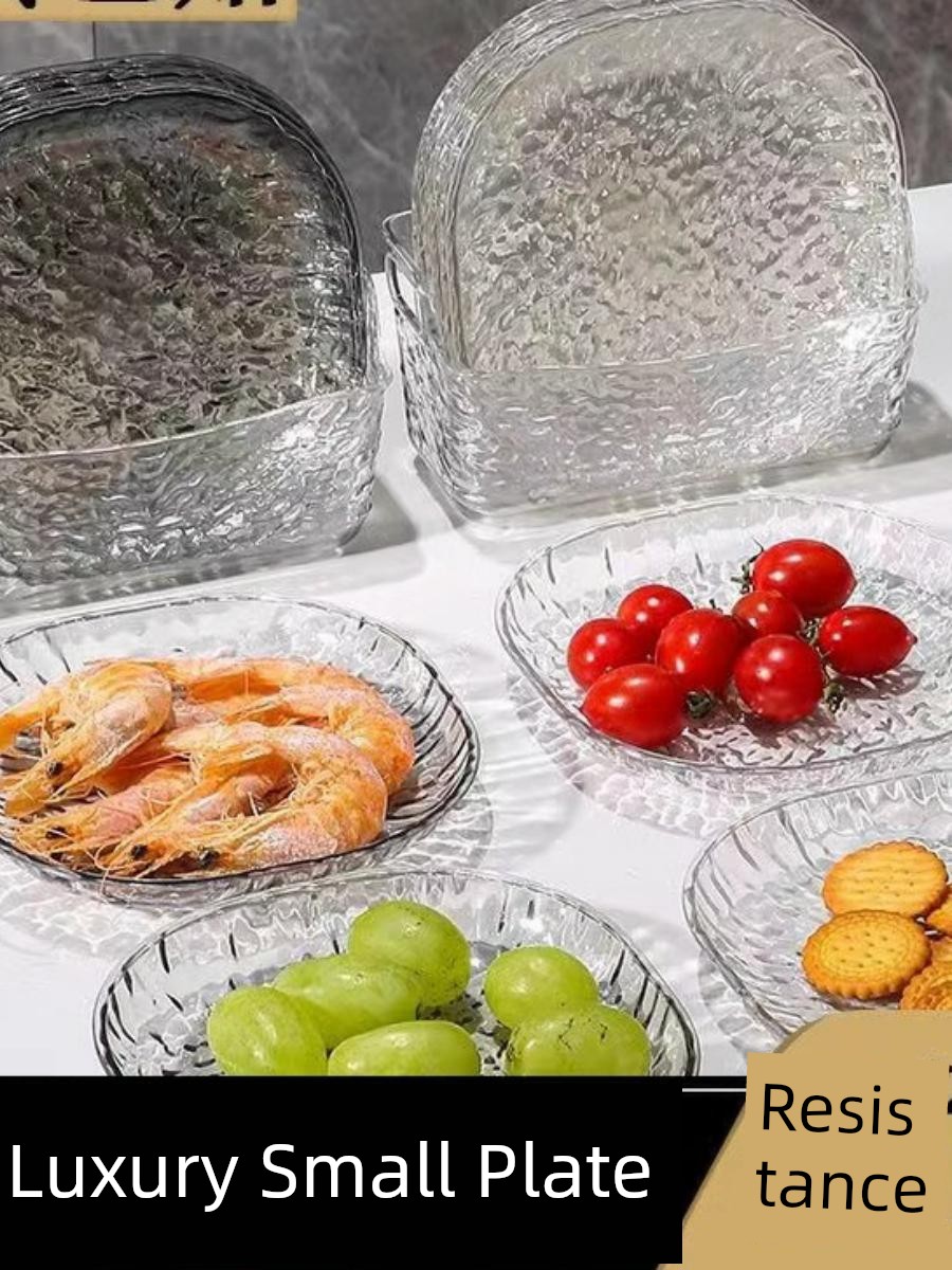 Easy to Clean Bone Dish Small Plate Bone Dish For Home Glacier Pattern Plate Can Enter Dishwasher Plate Food Grade Spit Bone
