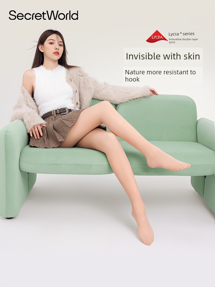 Secret World Light Leg Artifact Women Autumn and Winter Replaceable Nude Feel Supernatural Fleece-lined Transparent Flesh Color Leggings Socks