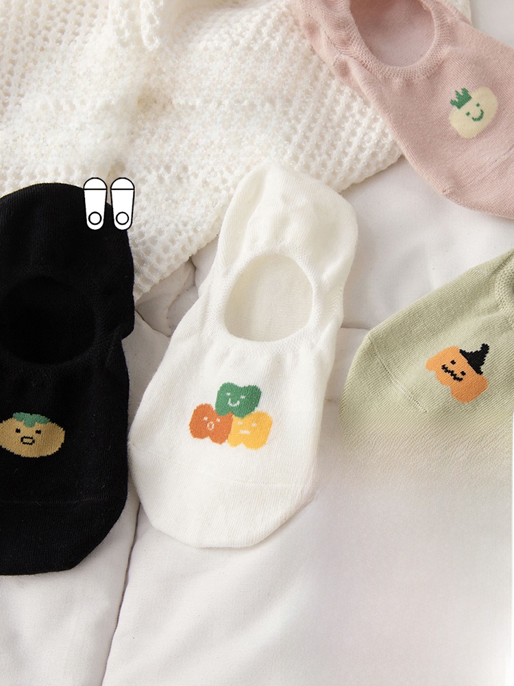 Women's Shallow Mouth Invisible Non-Slip Pure Cotton Easiest for Match Summer Boat Socks