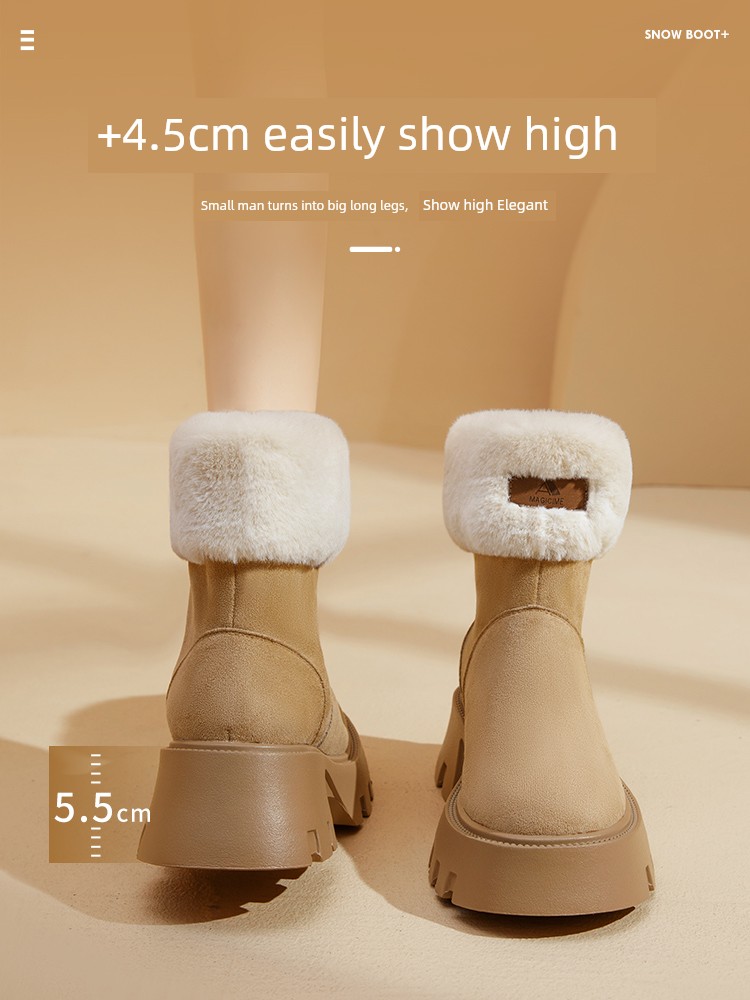 Augusto Snow Boots for Women 2024 New Arrival Winter plus Velvet Thick Cotton Shoes Thick Sole Non Slip Furry Ankle Boots