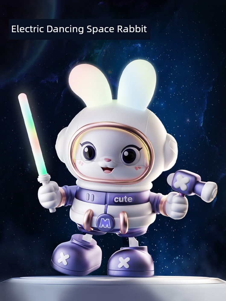 0 1-Year-Old Baby Toy Rabbit Practice Head-up Training Singing and Dancing Little Fu Rabbit Newborn Baby 3 to June