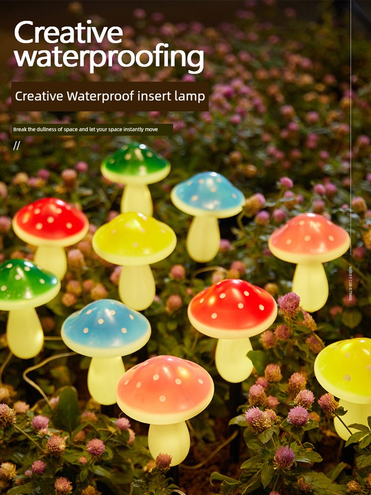 Solar Outdoor Colored Lights For Home Mushroom Ground Lamp Lawn Garden Atmosphere Landscape Lamp Layout Decorative Lights New Arrival