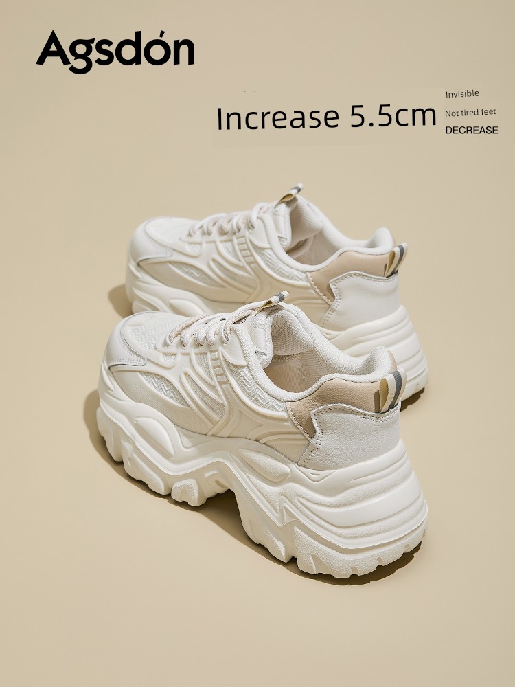 Platform Dad Shoes Women's 2025 New Arrival Spring Height Increasing Casual Sports Shoes Women's Shoes Easiest for Match Small Tall