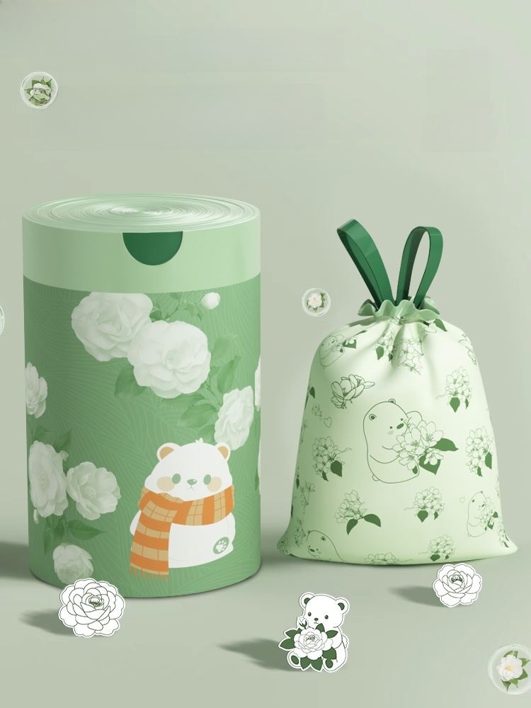 Garbage Bag For Home Thickened Portable Large Drawstring Tear-Free Plastic Bag Kitchen Dormitory Student Thick Closed