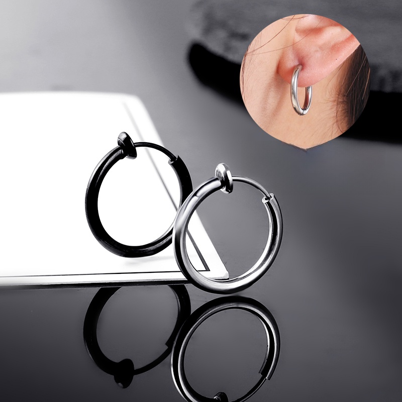 Men's and Women's K-style Titanium Steel No Fading Spring Earrings