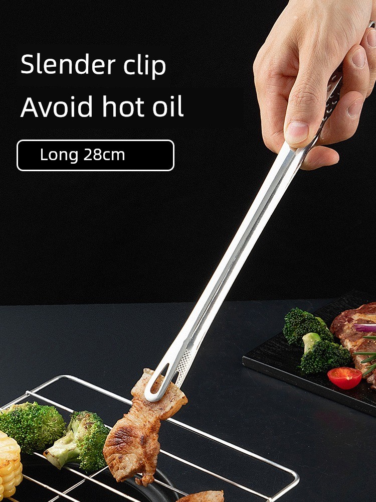 Household Barbecue Clip 304 Stainless Steel Food Clamp Commercial Thickened Steak Tong Buffet Food Clip