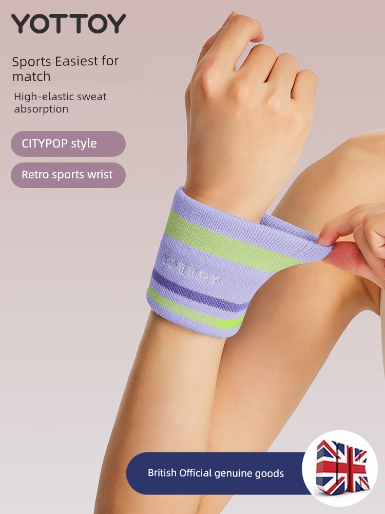 Athletic Wristguards Sheath Women's Tendon Sheath Wrist Strap Badminton Workout Sweat Sweat-Wiping Wrist Holder Spring and Summer Running