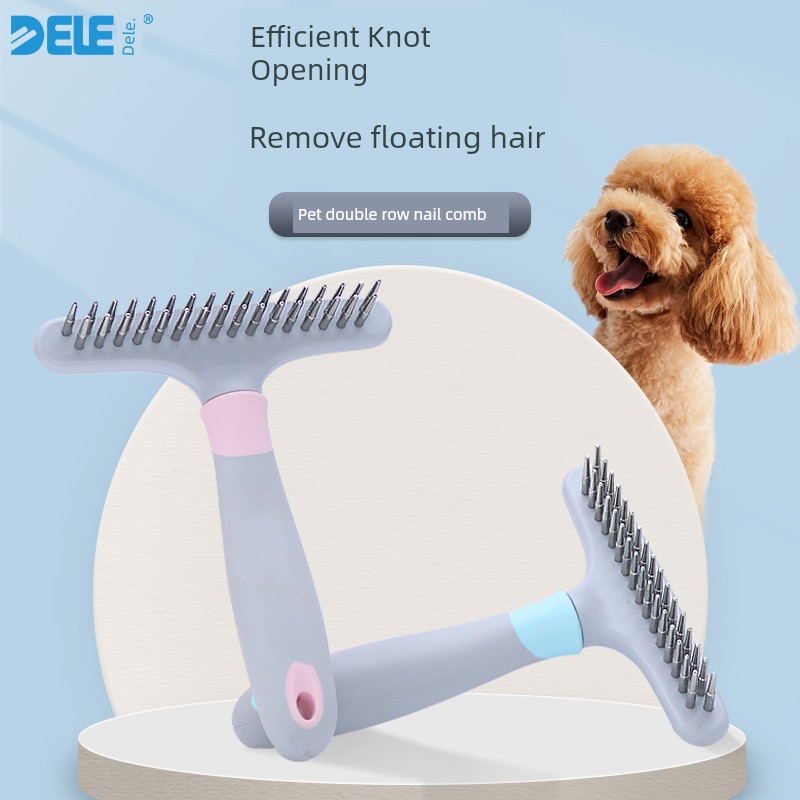 Dele Pet Hair Unknotting Comb Rake Dog Comb Rake Nail Comb Large Dogs Supplies Needle Comb Teddy Comb Dog Beauty Comb
