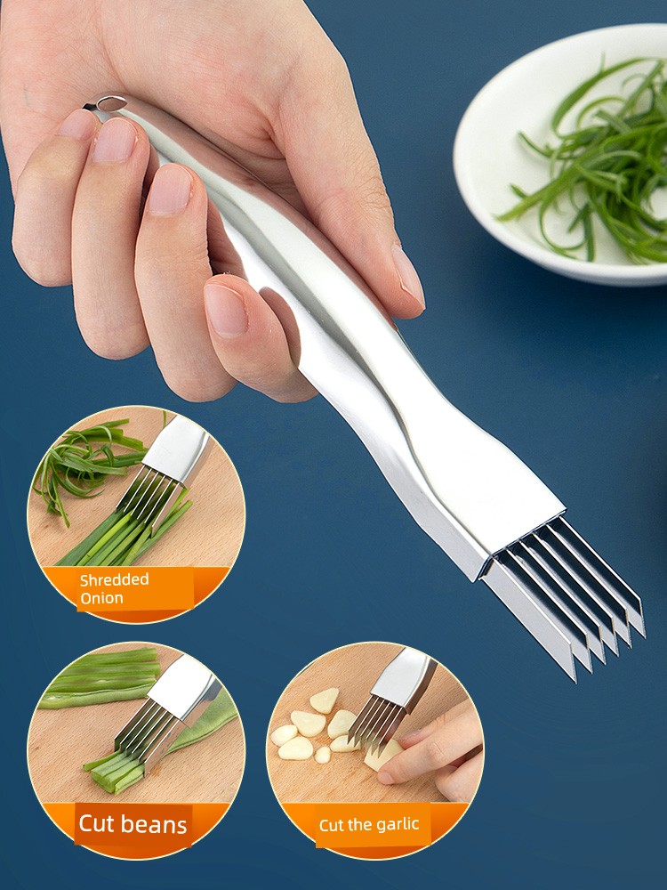 Stainless Steel Chopped Onion Handy Gadget Creative Kitchen Ultra-Fine Chopped Green Onion Celery Slicer Multi-Functional For Home Chopper