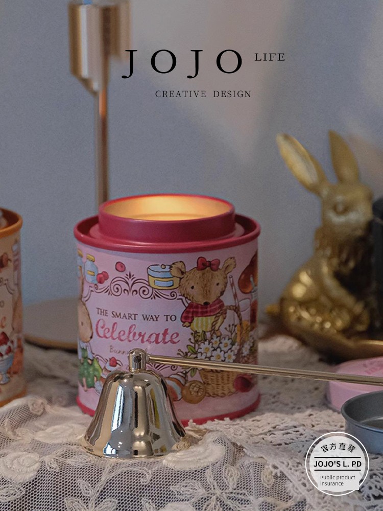 Jojo's L. Pd. Mr. Grocery. Iron Aromatherapy Jar Candle French Style Mori Female Companion Gift | Gold Accessories