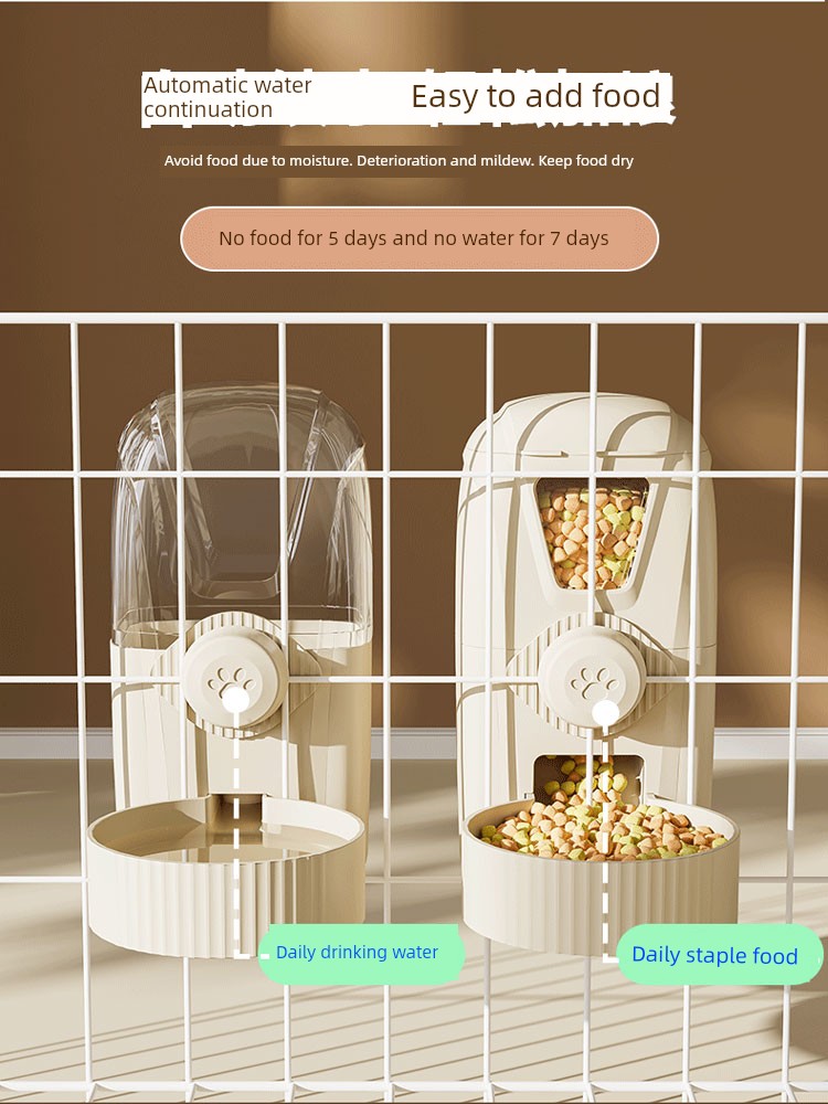 Cat Automatic Pet Feeder Pet Water Dispenser Dog Hanging Drinking Water Feeding Cat Food Rabbit Hanging Cage Water Kettle