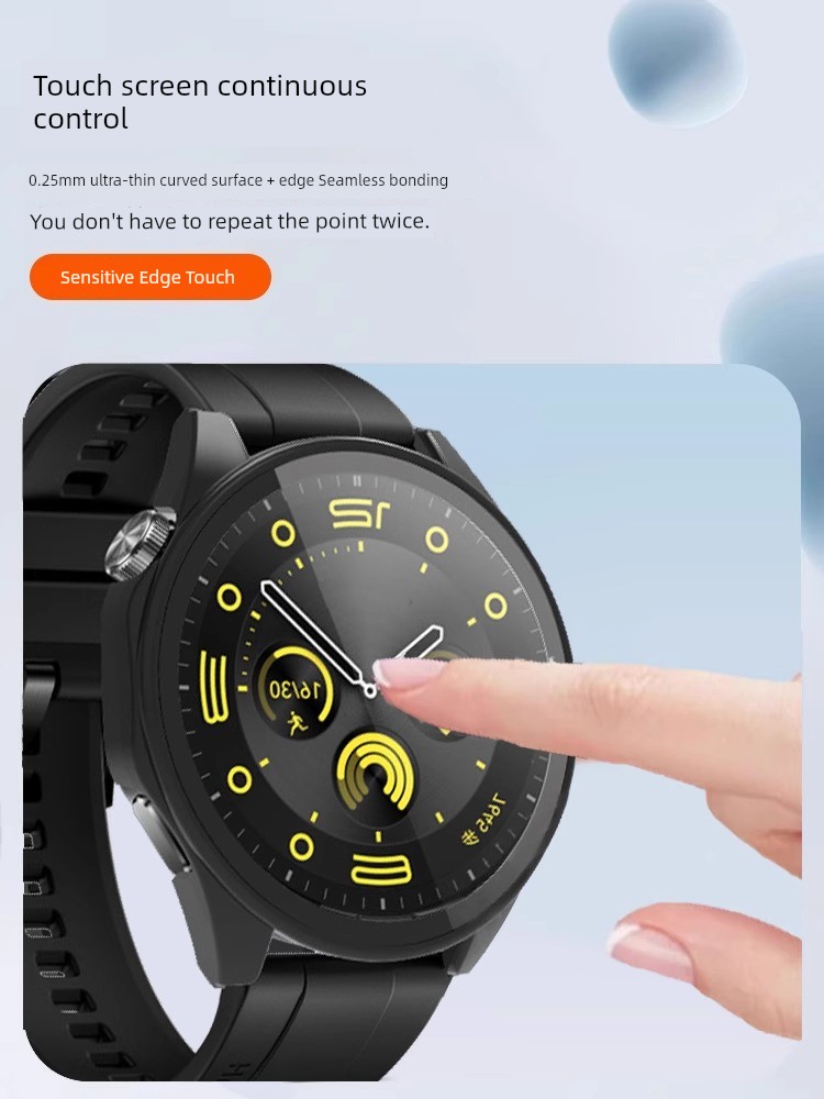 Applicable to Huawei GT4 Watch Watchgt4 Protective Case Glory Watch 4pro New Arrival Pc Integrated Tempered Smart Watch 46mm Spruce Green GT4 Protective Case Drop-Resistant GT Protective Film