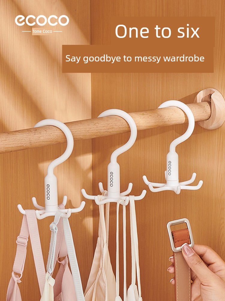 Hook Wardrobe Bags Hat Tie Scarf Bag Hanging Rack Hook Multi-Functional Storage Rack Clothes Six Claw Clothes Hook