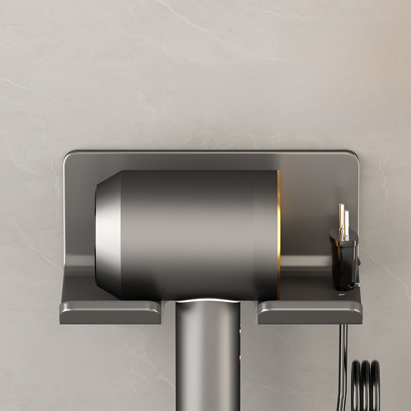Punch-Free Bathroom Storage Wall Mount Hair Dryer Rack