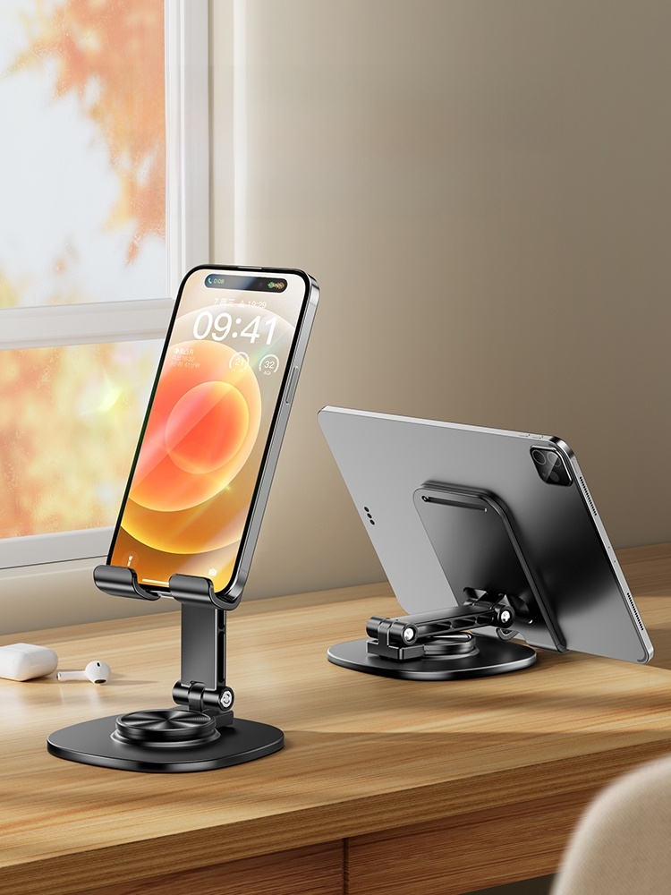 Metallic Desktop Rotatable Foldable iPad Portable Stand