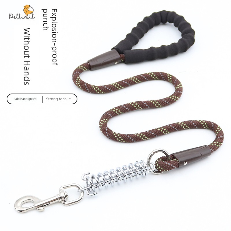 Dog Hand Holding Rope Pet Dog Leash Chain Big Dog Explosion-Proof Anti-Bite Plaid Hold Hands Golden Retriever Labrador