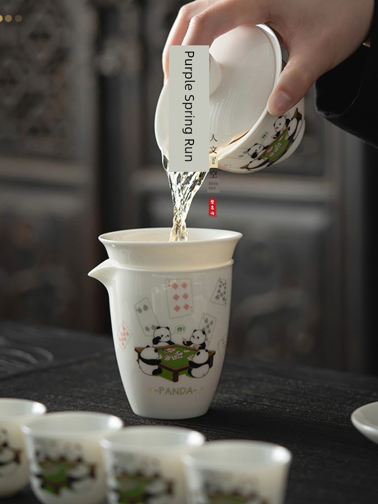 Jojo's L. Pd. Ziquan Jian. White Porcelain Kung Fu Tea Set Suit Ceramic Tea Set High-End Set | Quiet