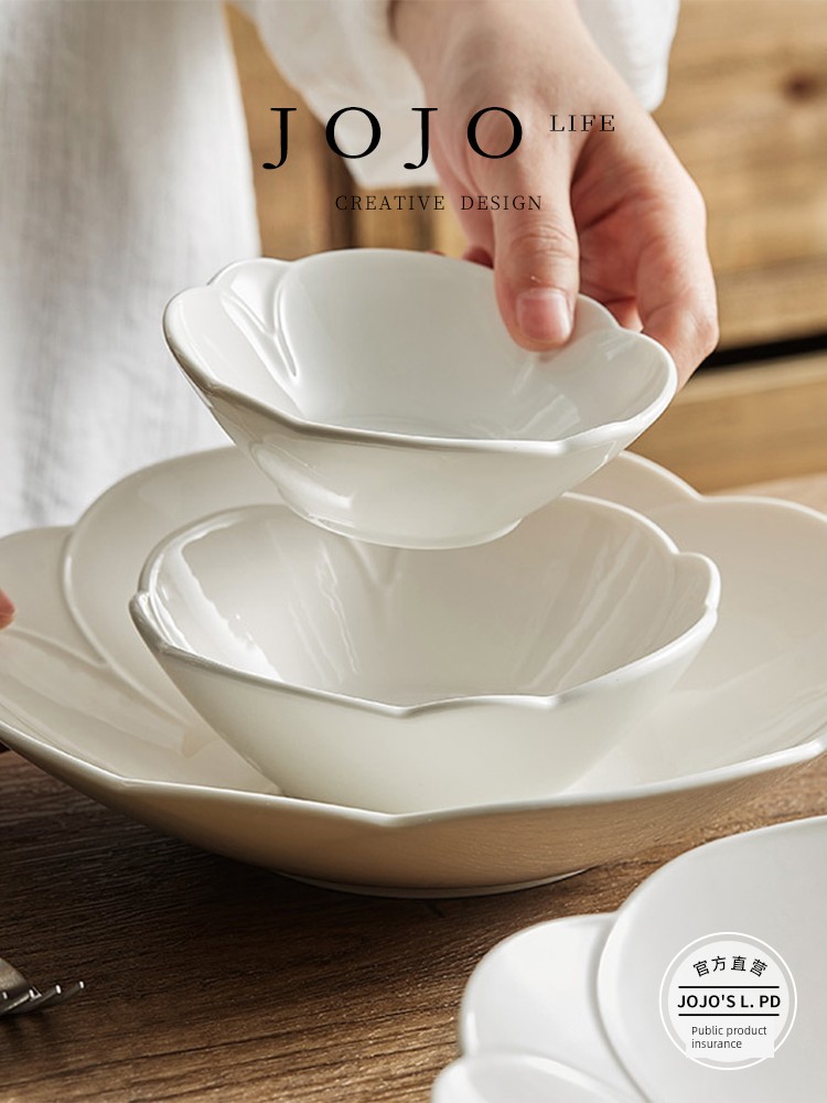 Jojo's L. Pd. Domain. Petal Bowl Plate Salad Bowl Ceramic Japanese Creative Noodle Bowl | New Star