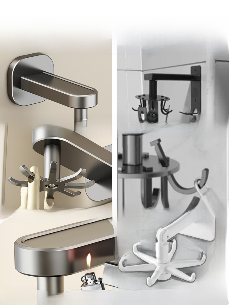 Rotating Hook Punch-Free Spatula Wall Spoon Kitchen