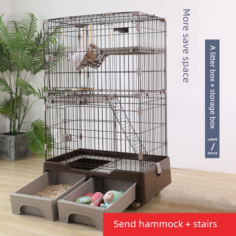 Cat Cage For Home House Cat Nest Cattery Pet Cat Indoor Super Large Free Space with Toilet Integrated Cat House