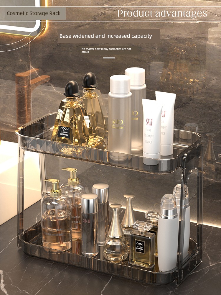 Accessible Luxury Bathroom Shelf Washing Table Cosmetics Storage Box Desktop Bathroom Skincare Storage Shelf