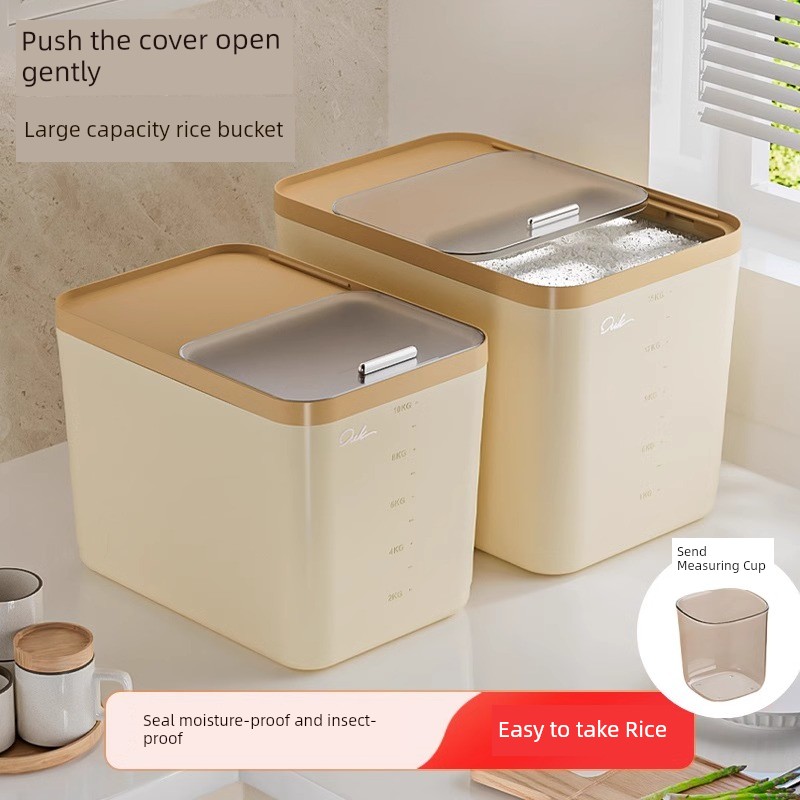Rice Bucket For Home Large Capacity Dustproof Moisture-Proof Seal 2025 New Arrival Rice Pot Rice and Coarse Cereals Flour Storage Tank