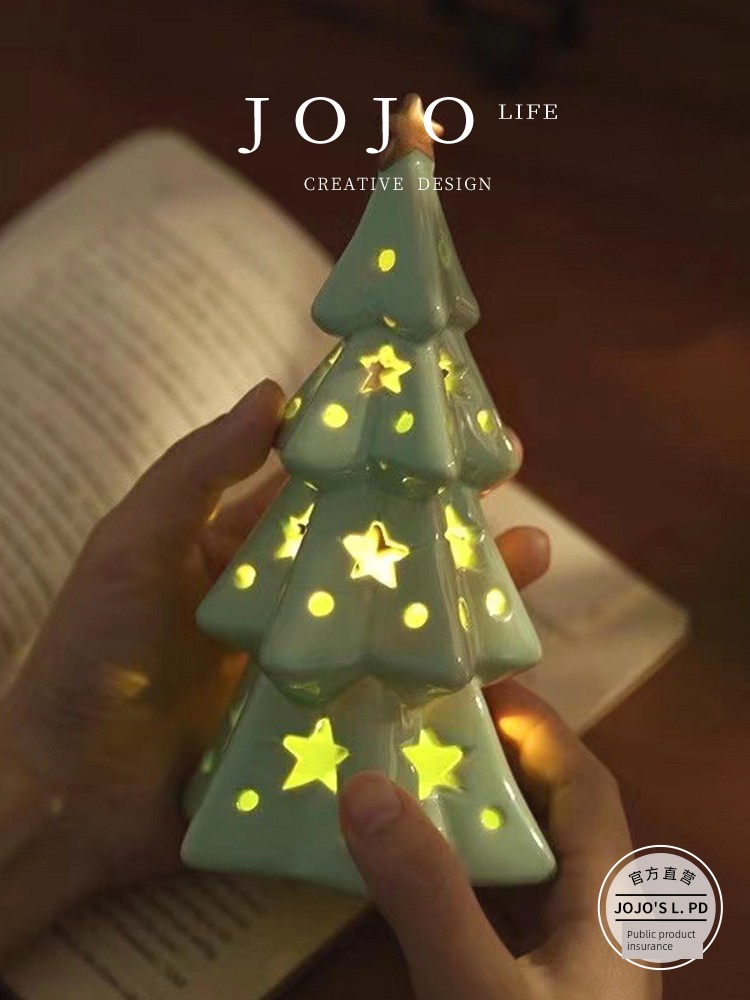 Night Lamp for Christmas Tree Cute Ceramic Loose Ornaments
