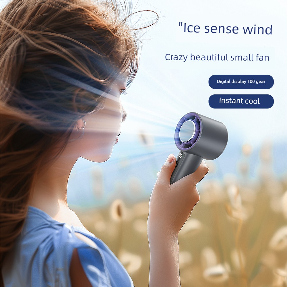 2024 New Arrival Small Handheld Fan USB Electric Fan Mini Small Ultra-Quiet Charging Small Air Conditioning Super Strong Wind Portable Ultra-Long Life Battery Refrigeration Cooling Artifact Birthday Gift
