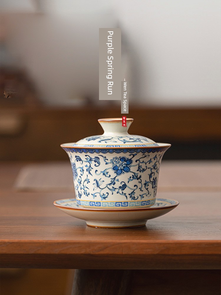 Jojo's L. Pd. Ziquan Jian. Tea Set Ru Ware Sancai Gaiwan Tea Cup Single High-End Tea Bowl | Several Large