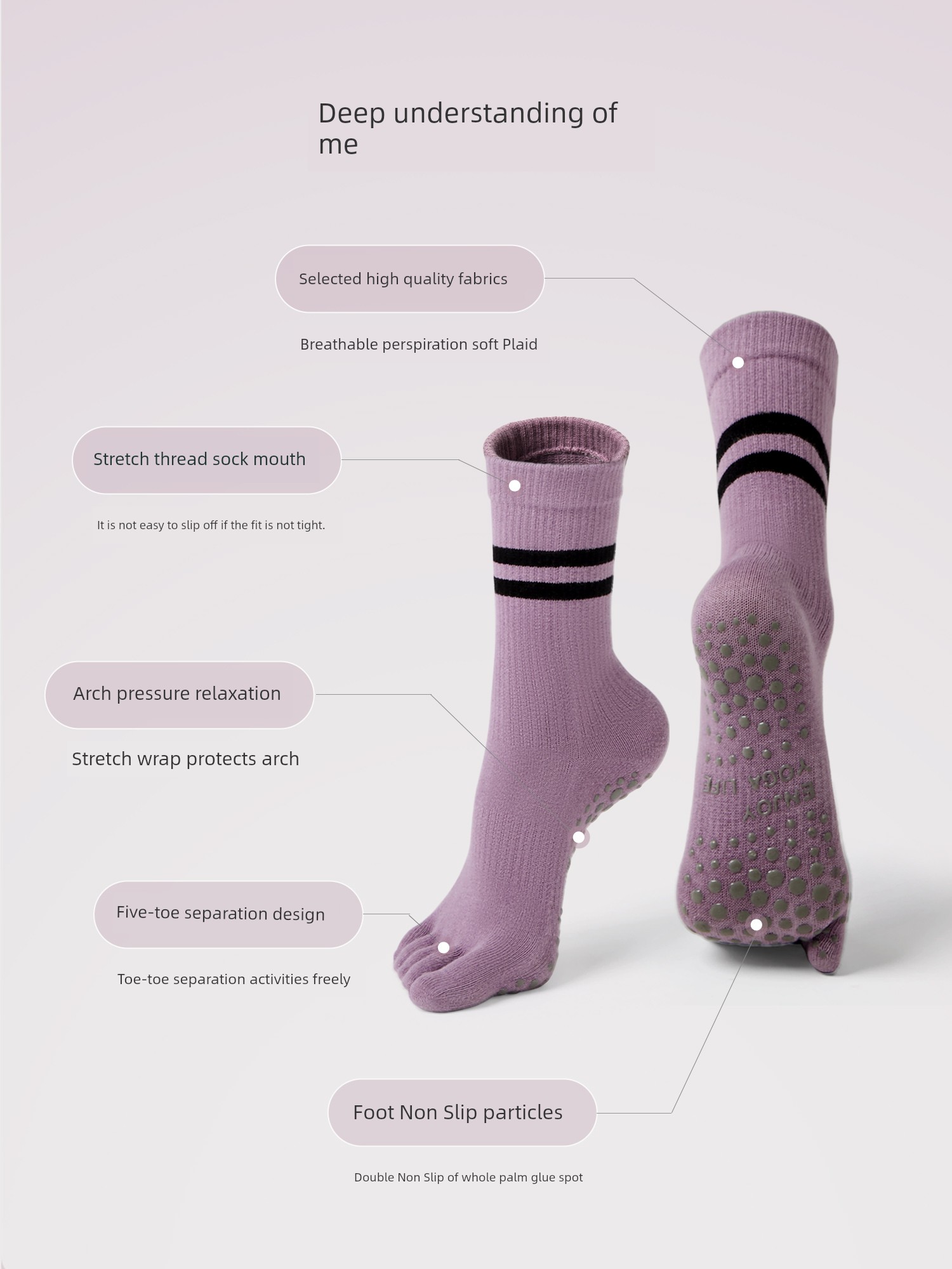 Professional Pilates Non Slip Autumn and Winter Yoga Socks