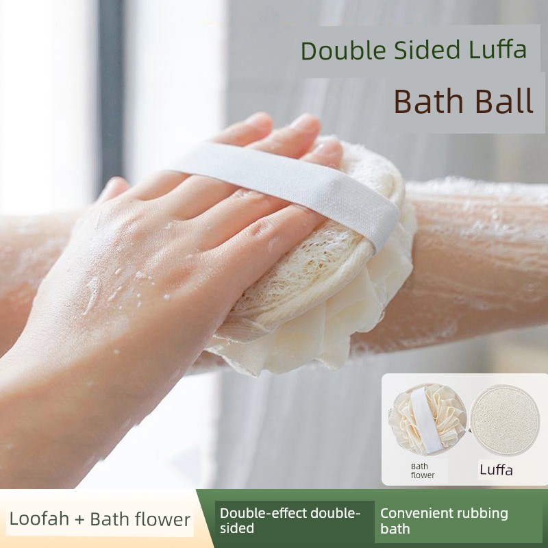 Double-Sided Loofah Sponge Loofah Bath Exfoliating Bath Towel Bath Gadget Bath Floral Ball Minimalist Back Rub Towel