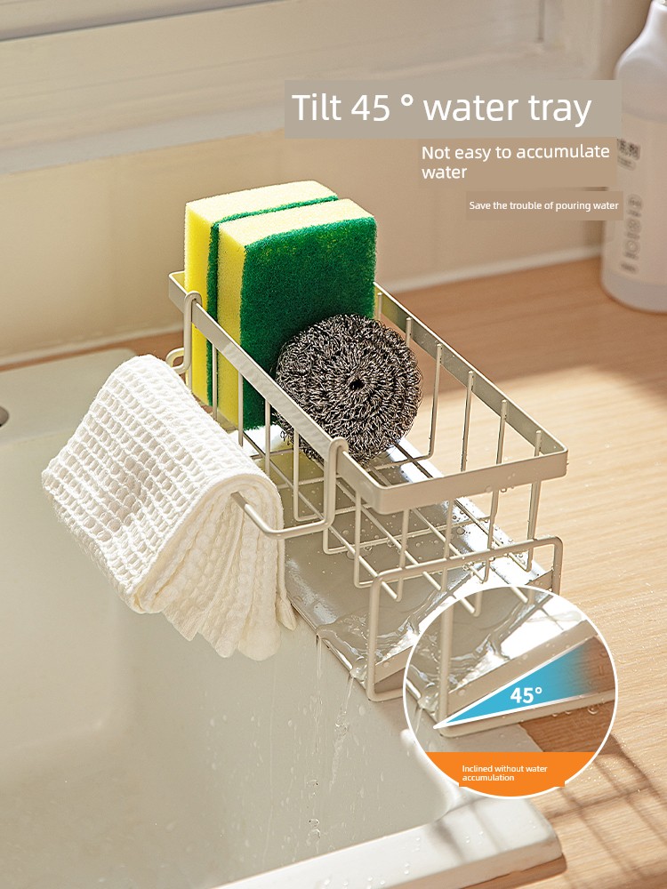 Modern Housewife Rag Drain Rack Kitchen For Home Stainless Steel Sponge Faucet Dishwashing Sink Storage Storage Rack
