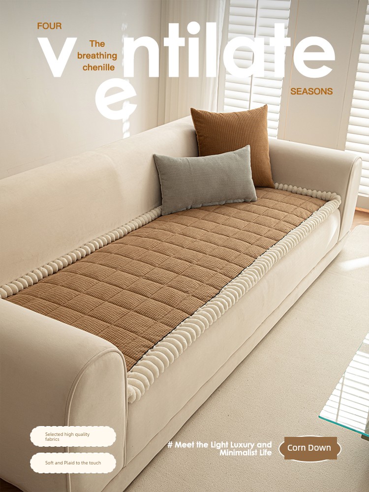 Thickened Heattech Straight Row Sofa Seat Cushions Leather Key Case for Cushion Sofa Cushion Accessible Luxury Fancy Non Slip Blanket Cushion