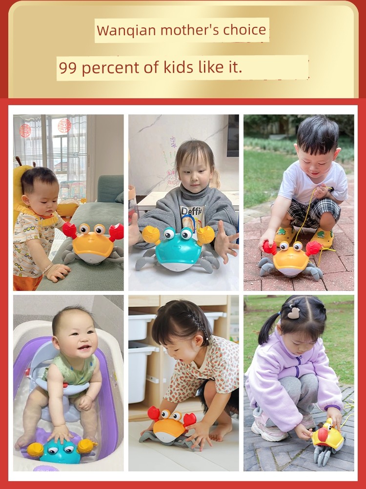 Kids Electric Automatic Sensor Crab 2 Years Old Baby and Infant Toys Boys and Girls 3-6 above Artificial Crawling