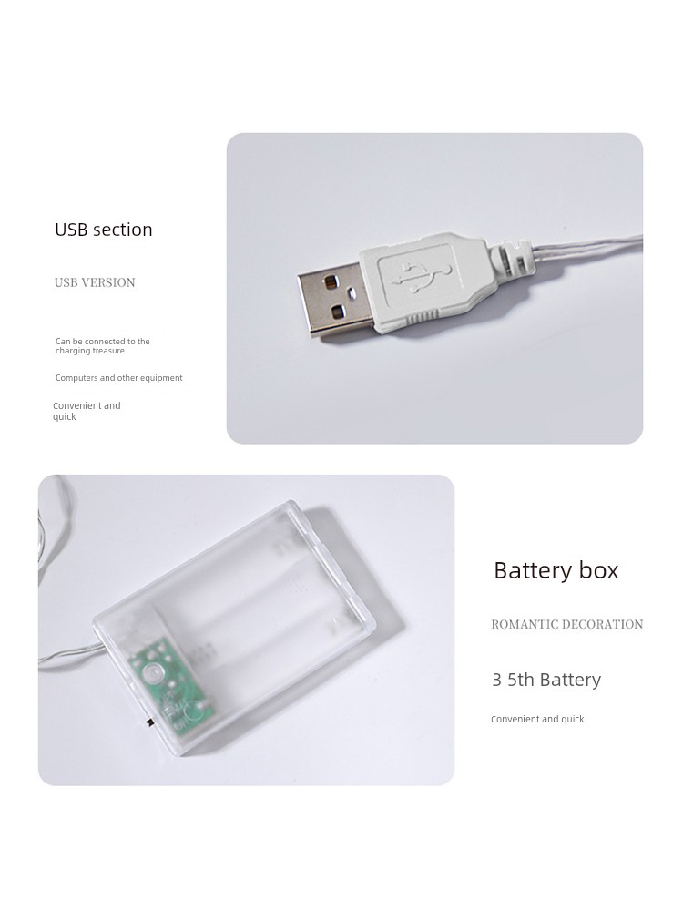 Outdoor Lighting Camping Ambience Light Camping USB Stall Decorations Arrangement Canopy Lighting Chain Tent Light Strip LED Colored Lamp