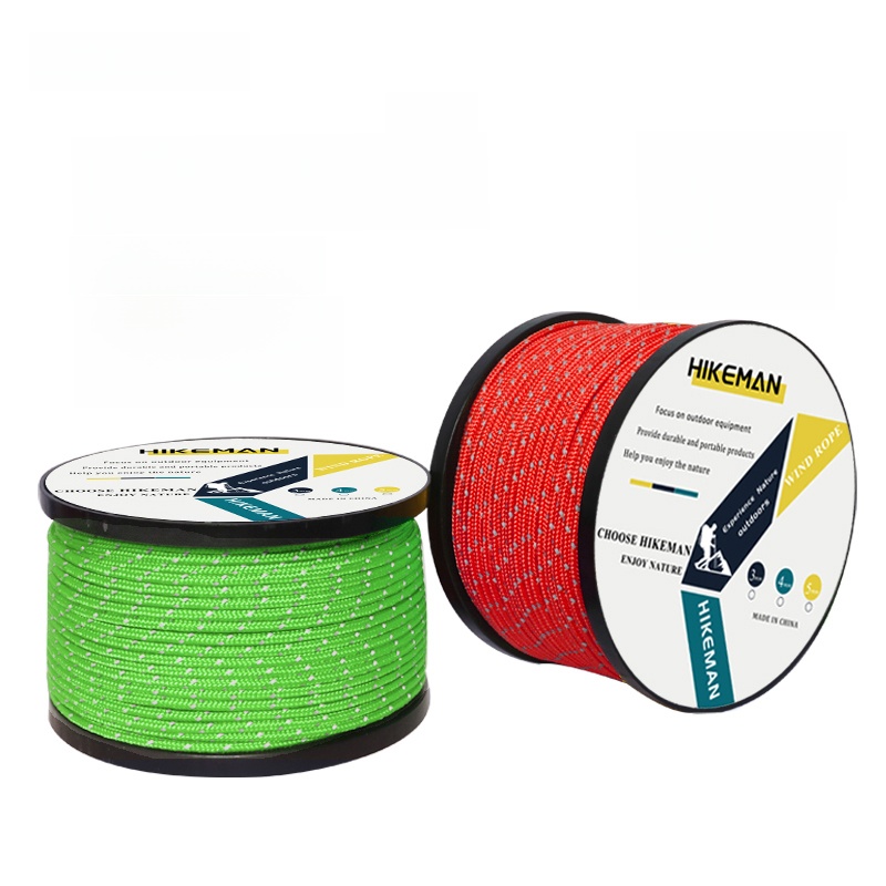 50 M Tent Wind Proof Rope Reflective Camp Rope Lash Rope Canopy Sunshade Jackstay Stake Fixed Drawstring 3mm Bold