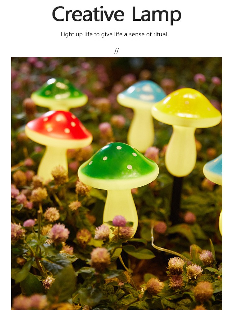 Solar Outdoor Colored Lights For Home Mushroom Ground Lamp Lawn Garden Atmosphere Landscape Lamp Layout Decorative Lights New Arrival