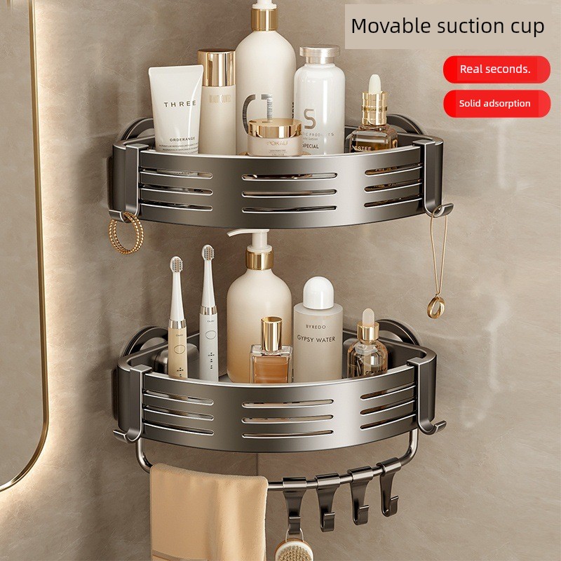 Suction Cup Bathroom Shelf Corner Drill-Free Shelf Bathroom Storage Toilet Triangle Wall-Mounted Toilet Corner