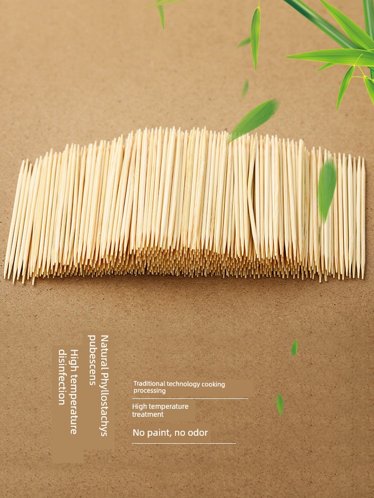 Jujiajia Toothpick Double-Headed Bamboo Fine Home Use and Commercial Use Portable Restaurant Restaurant Bulk Bamboo Toothpick Bamboo Stick