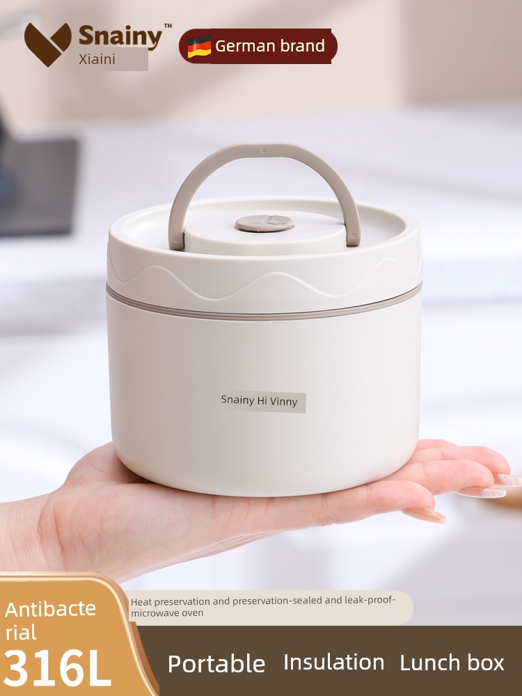 316 Stainless Steel Insulated Lunch Box Office Lunch Box Portable Breakfast Box Soup Box Microwaveable Heated Lunch Box